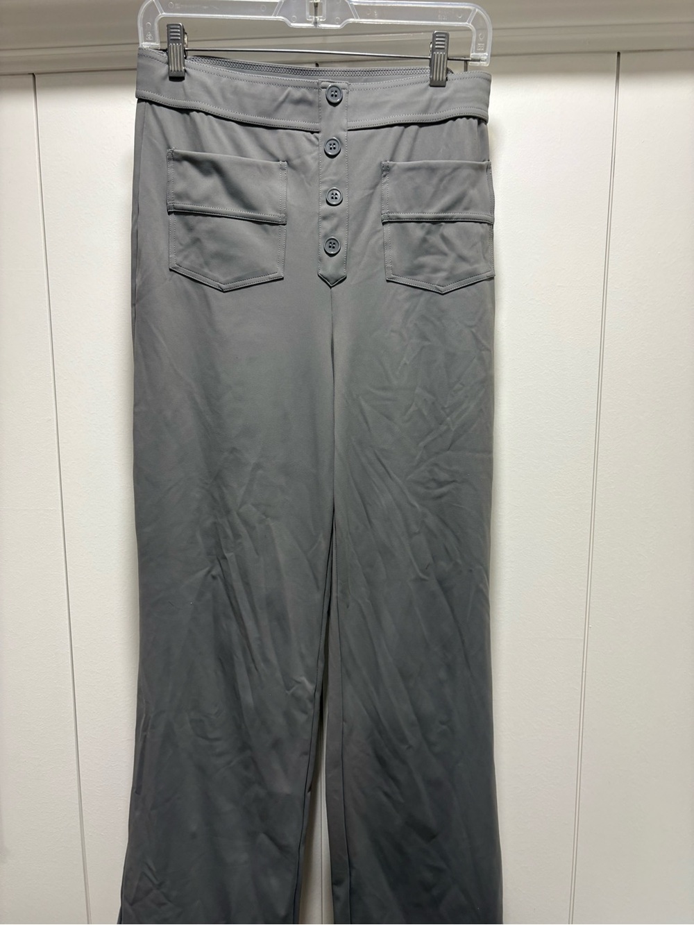 Halara Day Stretch Pants High Waist Straight Leg Womens Medium Tall Gray